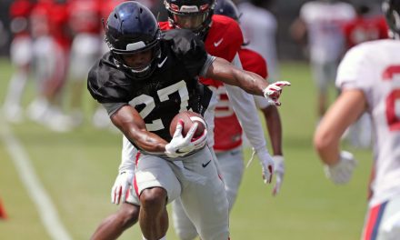 Ole Miss wide receiver Jalen Knox and Rebels getting familiar with new faces