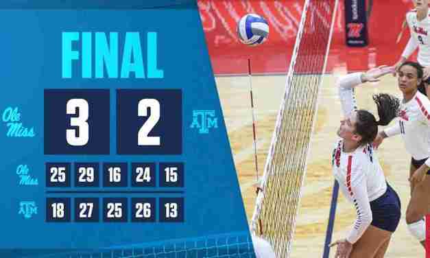 Volleyball Back on Track in 3-2 Win at Texas A&M